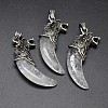 Antique Silver Zinc Alloy Natural Quartz Crystal Big Pendants G-F228-63G-FF-1