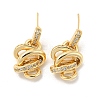 Brass with Clear Cubic Zirconia Dangle Stud Earrings EJEW-B035-07KCG-1