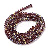 Electroplate Transparent Glass Beads Strands EGLA-A046-01A-14-3