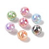 10Pcs UV Plating Colours Acrylic Beads OACR-S146-01K-2