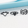 3Pcs 3 Styles Heart Iron Cuff Toe Rings Sets FS-WG0D8D1-01-3