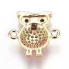 Eco-Friendly Brass Micro Pave Cubic Zirconia Links ZIRC-F087-02G-RS-2
