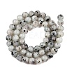 Natural Sesame Jasper/Kiwi Jasper Bead Strands G-R345-6mm-36-3