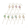 Alloy Enamel Butterfly with Tassel Dangle Earrings EJEW-JE05116-1