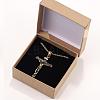 Cross Pendant Necklace with Jesus Crucifix Religious Necklace Sacrosanct Charm Neck Chain Jewelry Gift for Birthday Easter Thanksgiving Day JN1109C-2