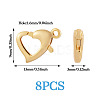 8Pcs Brass Heart Lobster Claw Clasps KK-TA0002-69-4