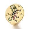 Rack Plating Brass Micro Pave Colorful Cubic Zirconia Open Cuff Rings RJEW-M162-08G-1