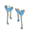 304 Stainless Steel Enamel Stud Earrings for Women SA-CBA46AF-22G-5