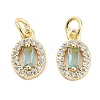 Brass Micro Pave Cubic Zirconia Charms KK-C051-04G-02-1