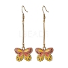 Alloy Enamel Butterfly Dangle Earrings EJEW-JE05604-01-1