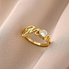 Mother's Day Brass Micro Pave Cubic Zirconia Finger Rings for Women RJEW-K261-15A-G-1