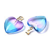 Two Tone Spray Painted Glass Pendants X-GLAA-N035-016-C02-3
