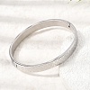 304 Stainless Steel Tartan Textured Hinged Cuff Bangles for Women SA-CBAC920-10P-2