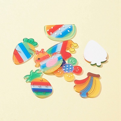 16Pcs 8 Style Acrylic Cabochons MACR-FS0001-46-1