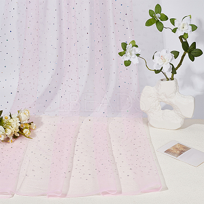 1M Sequins Polyester Organza Fabrics DIY-CY0003-41B-1