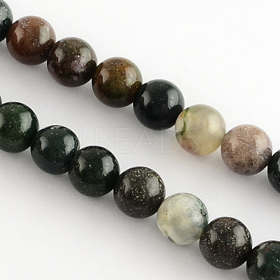 Natural Indian Agate Gemstone Bead Strands G-R201-8mm-1