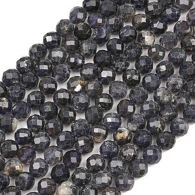 Natural Iolite Beads Strands G-RM250101-E7-1