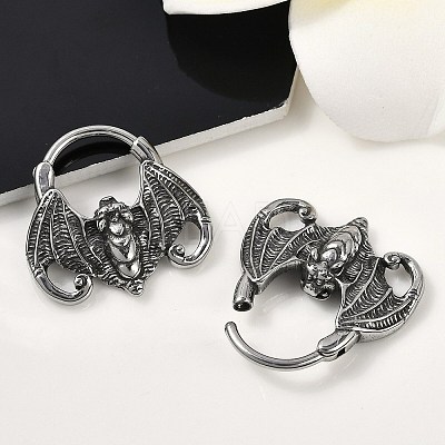 Bat 316 Surgical Stainless Steel Hoop Earrings EJEW-G416-31AS-1