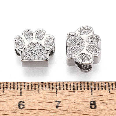 Brass Micro Pave Cubic Zirconia European Beads ZIRC-T002-101-1