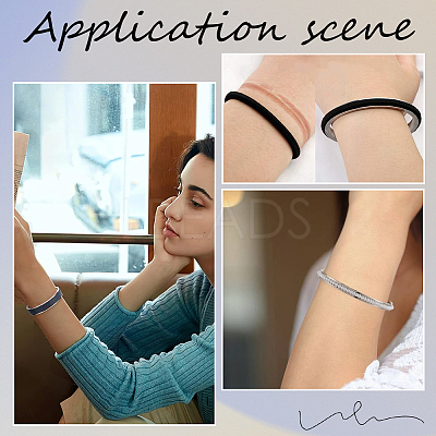 2Pcs 2 Styles C-Shaped 201 Stainless Steel Grooved Cuff Bangles STAS-SC0008-02-1
