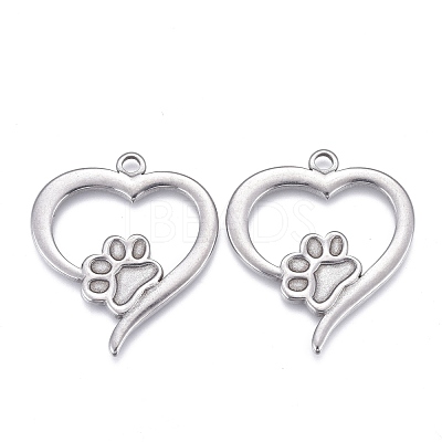 304 Stainless Steel Pendant Cabochon Settings For Enamel X-STAS-F249-46P-1