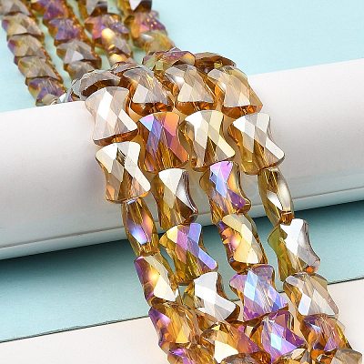 AB Color Plated Transparent Glass Beads Strands EGLA-P051-06A-A13-1