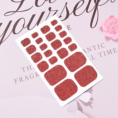 Solid Color Full-Cover Glitter Toenail Wraps MRMJ-N011-36-M-1