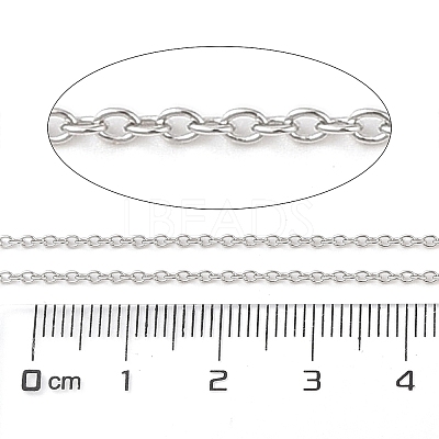Anti-Tarnish Rhodium Plated 925 Sterling Silver Cable Chains STER-E072-02P-04-1