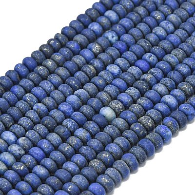 Dyed Natural Lapis Lazuli Beads Strands G-P575-A46-6x4mm-02-1