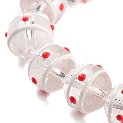 Glass with Enamel Beads Strands GLAA-M047-01F-1