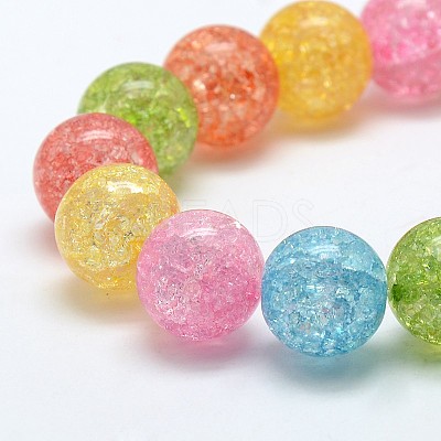 Synthetic Crackle Quartz Round Beads Strands G-L155-10mm-01-1