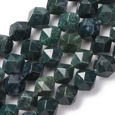 Natural Moss Agate Beads Strands G-F523-37-10mm-1