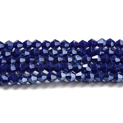 Opaque Solid Color Electroplate Glass Beads Strands EGLA-A039-P4mm-A10-1