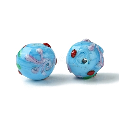 Handmade Bumpy Lampwork Beads FOIL-B001-08E-1