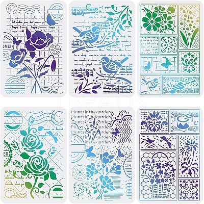 PET Plastic Drawing Painting Stencils Templates Sets DIY-WH0172-425-1