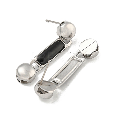 304 Stainless Steel Enamel Stud Earrings EJEW-S229-15P-01-1