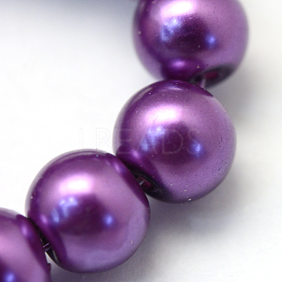 Baking Paint Pearlized Glass Pearl Round Bead Strands X-HY-Q003-4mm-37-1