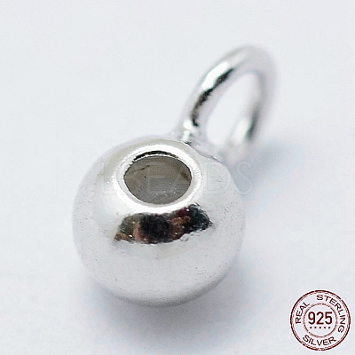 Anti-Tarnish Rhodium Plated 925 Sterling Silver Tube Bails STER-I014-4mm-25P-1