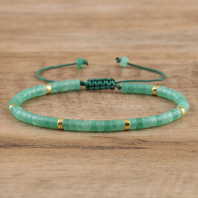 Natural Green Aventurine Beaded Braided Bracelets QH4784-3-1