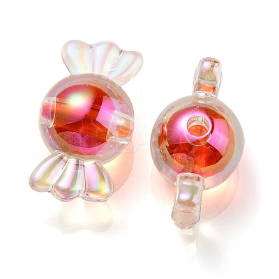 UV Plating Rainbow Iridescent Acrylic Beads PACR-E001-01F-1