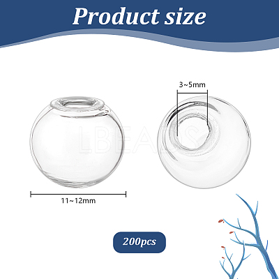 200Pcs Round Mechanized Blown Glass Globe Ball Bottles LAMP-PH0001-29-1