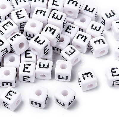 Letter Acrylic European Large Hole Beads OPDL-R050-10mm-E-1