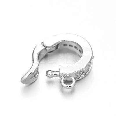 Rack Plating Brass Micro Pave Cubic Zirconia Hinged Bails ZIRC-I012-17P-RS-1
