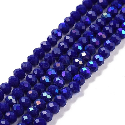 Electroplate Opaque Solid Color Glass Beads Strands EGLA-A034-P3mm-L12-1