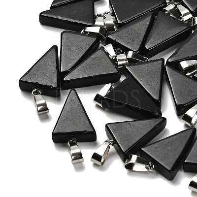 Natural Obsidian Pendants G-B127-04P-06-1
