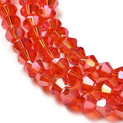 Transparent Electroplate Glass Beads Strands GLAA-F029-4mm-A14-1
