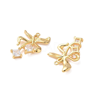 Brass with Cubic Zirconia Pendants KK-D024-09G-1