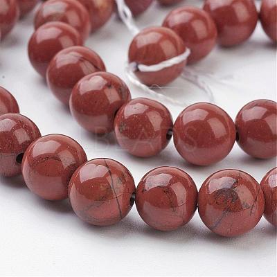 Natural Red Jasper Round Beads Strands GSR011-1
