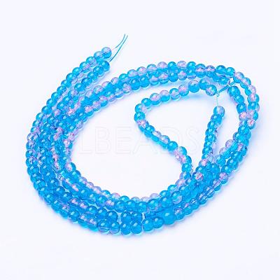 Spray Painted Crackle Glass Beads Strands CCG-Q001-4mm-19-1