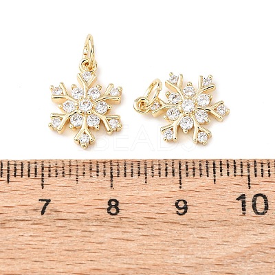 Rack Plating Brass Micro Pave Clear Cubic Zirconia Pendants KK-B093-04A-G-1